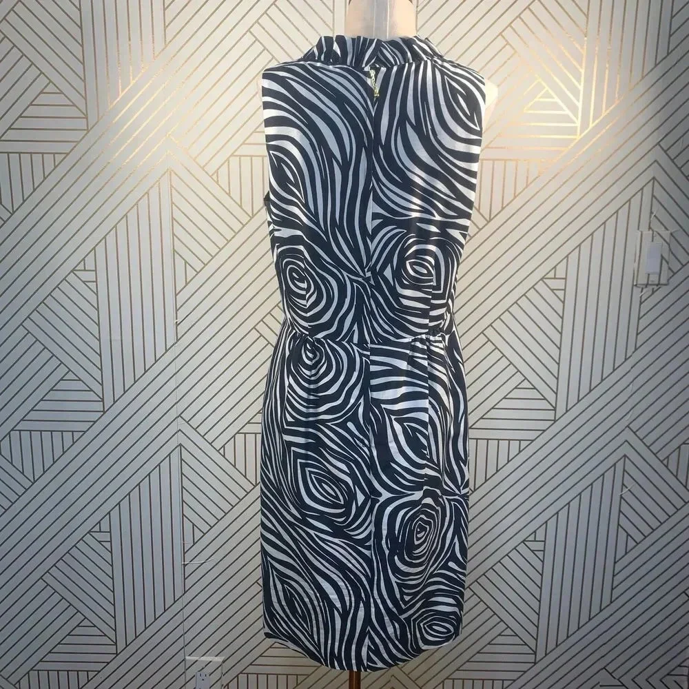 Kate Spade Dyan Woodblock Zebra‎ Black White Dress